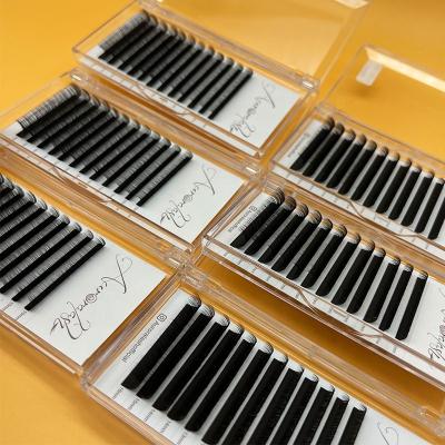 China Full Volume 0.03 Volume Eyelash Extensions Private Label Faux Mink Lash Trays Matte Black Individual Super Soft Lashes for sale