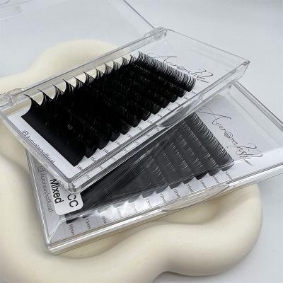 China Wholesale Individual Matte Black Eyelashes from Mink Lashes Tray Individual Natural Classic Long Eyelash Extension Lashes for sale