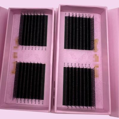 China Full Volume YY Lash Extensions Matte Dark Black Mink False Eyelash YY Shape Synthetic Eyelash for sale