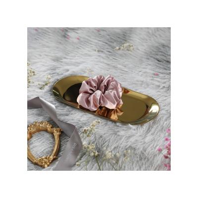 China Factory supply wholesale smart casual portable women's green tie silk hair scrunchies attractive price for sale