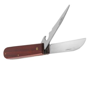 China Easy Control Professional Garden Grafting Tools Wood Handle Multi Function Folding Grafting Knife for sale