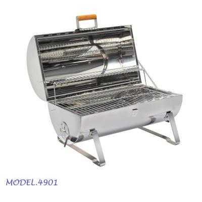 China Adjustable Height Stainless Steel Barrel Portable BBQ Grill Mobile Charcoal Twinscook Grill for sale