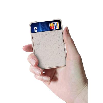 China Wheat Straw Universal Mobile Phone Sleeve Eco-friendly Biodegradable Wallet Credit Card Holder for sale