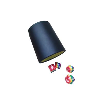 China PVC+PP+Leather 2021 Shaker Dice Game Custom Leather Globular Bar KTV Dice Cup Die Cut Cups for sale