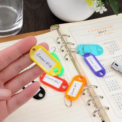 China Custom Logo Plastic Personalized Key Label Brand Part And Socket Keys Tags Workshop Couple Key Tags for sale