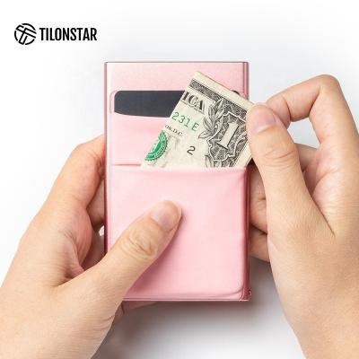 China Anti Theft Rfid Blocking Aluminum Card Case In Card Holder Tarjetero Hombre Rfid ID Card Holder Wallet for sale