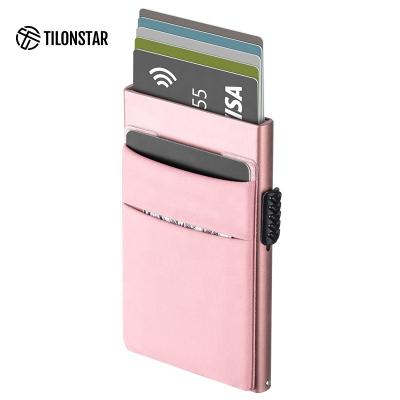 China Anti Theft Rfid Blocking Minimalist Wallet For Men Tarjetero Hombre Metalico Automatic Credit Card Wallet for sale