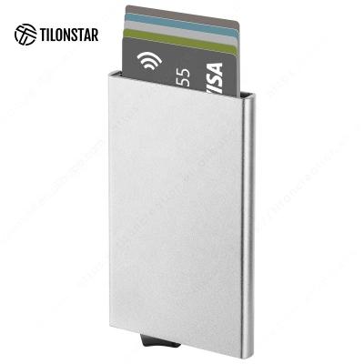 China Anti Theft Rfid Blocking Newest Design Slim Metal Wallet Card Holder Aluminum Stamp Your Logo Mini Wallet for sale