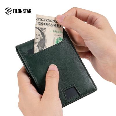 China Slim Bi-Fold Card Slots & Cash Pocket Accept Customized High End Logo Bi-fold Leather Wallet With Money Pocket Rfid Credit Card Holder Vintage Wallet Men for sale