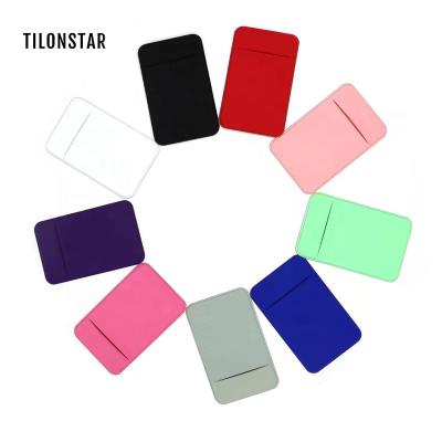 China Adhesive Mobile Card Holder Flexible Logo 3M Sticker Smart Wallet Custom Phone Pocket Fanshion Wallet for sale