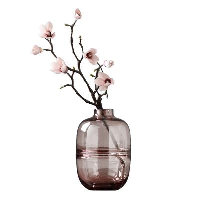 China Creative home glass vase fashion simplicity living room flower vase transparent dry decoration for sale