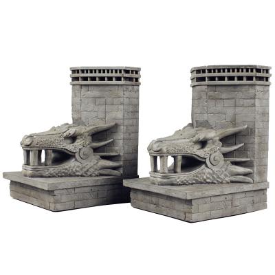 China Wholesale Creative America Resin PVC Game Thrones Gifts Dragon Stone Castle Door Bookends Ornaments for sale