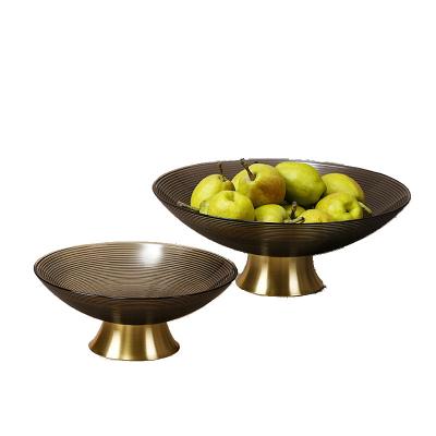 China Creative Fashion Simplicity Transparent Metal Tray Living Room Coffee Table Storage Decoration Ornaments for sale