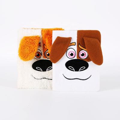 China Hot Sales OEM Soft Plush Blanket Cartoon Dog Notebook For Kids for sale