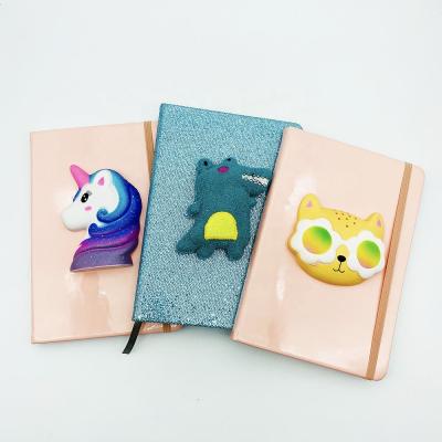 China Hardcover Journal Squishy Colorful Unicorn Promotional Notebook for sale