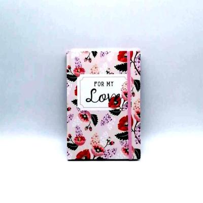 China 2021 A5 hardcover woman/girl flower cover notebook with elastic band for sale