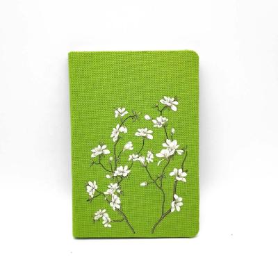 China Promotional Hardcover Book Cover Diary Canvas Notebook with Heat Transfer Printing for sale