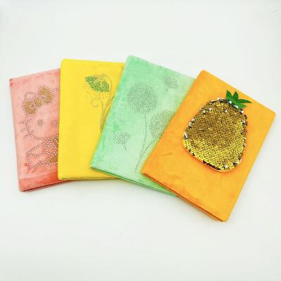 China A5 Soft Cover Fashion Cloth Fabric Soft Cover Journal Notebook With Diamond for sale