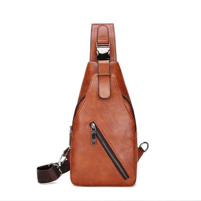 China New High Quality Small Sling Trunk Bag One Shoulder Outdoor Traveling Cross - Body Leather Backpack Messenger For Men for sale