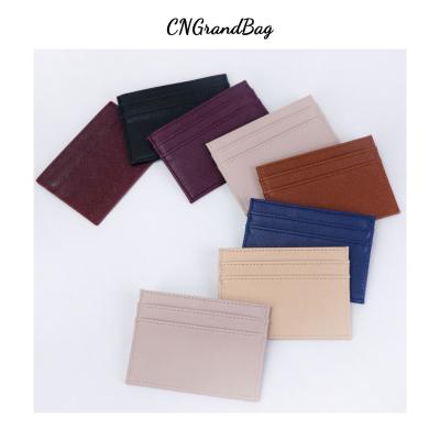 China Hot Selling Saffiano Multi Color Leather Simple Multi Color Leather Simple Saffiano Card Case Sorting Case Flat PU Credit Card Holder for sale