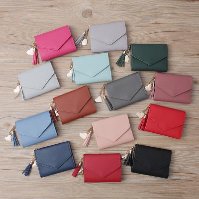 China Women's Synthetic Leather Bag Fashion Lady Fashion Drop Tassel Daily Waterproof Fringe Cash Money Wallet Coin Purse for sale