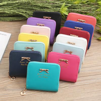 China 2019 Hot Sale PU Leather Purse Money Wallet Colorful Coin Purse Small Mini Waterproof Custom Logo Zipper For Women for sale