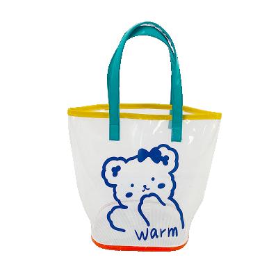 China New Arrivals Cartoon Bear PVC Food Waterproof Plastic Thermal Cooler Bag Insulated Lunch Bag For Kid Baby Kids for sale