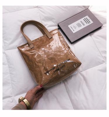 China Fashion luxury casual tote tyvek shopping bag reusable transparent women shoulder lady bags handbags for sale