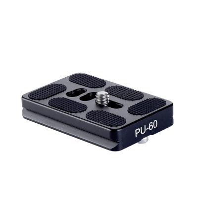 China PU-60 Manbily 60mm Photographic Equipment Cameras Tripod Quick Release Plate QR Aluminum Plate for sale