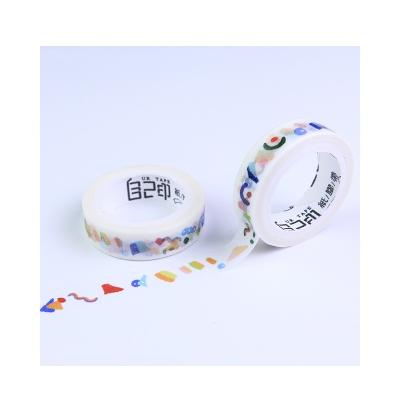 China Japanese Wholesale Fashion Washi Paper Tape Single Side 5M Bouncing Geometric Pattern for sale