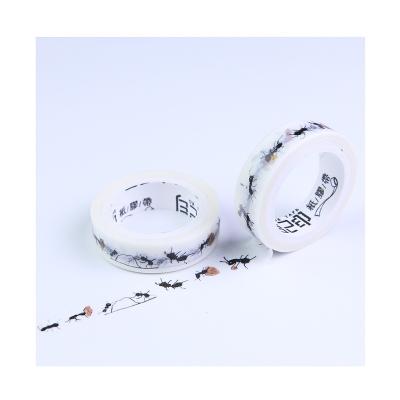 China Hot Selling Japanese Washi Pape Fashion Single Side Ants Retracting Pattern 5M High Quality Paper Home Tape for sale