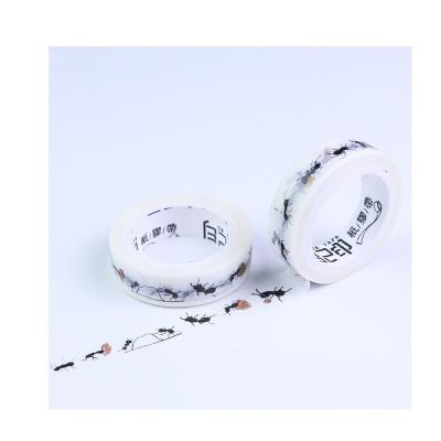 China Japanese hot sale high quality single side ants pope washi style 5M Custom Printed Washi coming home tape for sale