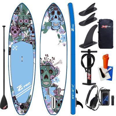 China Unisex Folding Inflatable Paddle Stand Double Layer Surfboard Zebec Woosung Kxone Surfing Board For Sale for sale