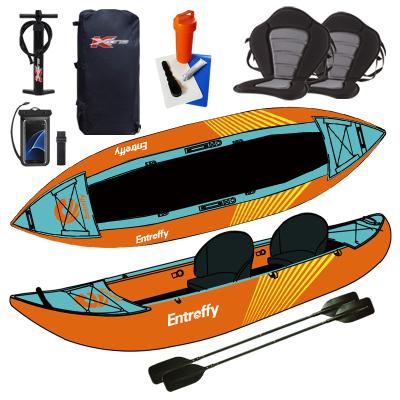 China PVC Entroffy canoakajak 2 personen to drop point double kajak touring kayak for sale for sale