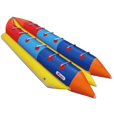 China Cheap Outdoor Flyfish Water Fun Zebec Kxone Inflatable 10 20 Person Banana Boat With Factory Price Waterpark Rowing For On Water Fun for sale