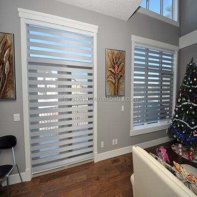 China New and improved double thermal insulation window blinds with zebra blind fabric for sale