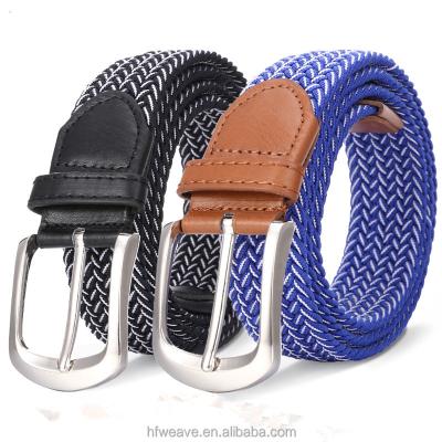 China Sigle Face New Design Two Color Cotton Braided Elastic Stretch Weave Belt for sale