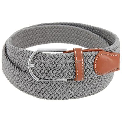 China Elstic Stretch Belt Color Changing Stretch Braided Cotton Elastic Men's Braided Leather Belt for sale