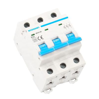 China IEC 898 CE Standard CB 6000A TP MCB 3P C40 C50 C63 As C D Curve Mini Trip Circuit Breaker For Electrical Equipment MCA1-63 for sale