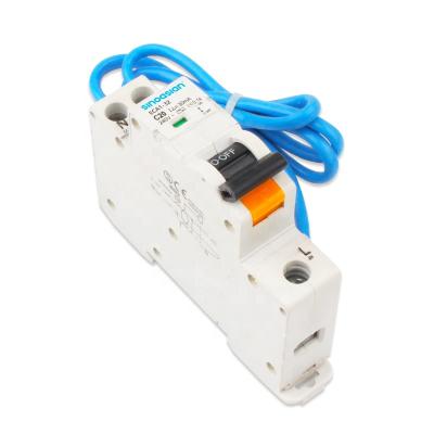 China CE CB Certified 1P 5A-40A 10mA 30mA 100mA 300mA 120/240V AC 4.5kA 6kA 10kA 18mm Circuit Breaker RCBO with Overload Protection ECA1-32 for sale