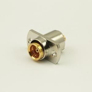 China 4 Hole RF Coaxial Connector Flange Mount Connectors Gold Plated for sale