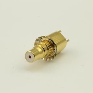 China Chapado en oro de cobre amarillo femenino coaxial del conector QMA Jack del RF RF del soporte del PWB en venta