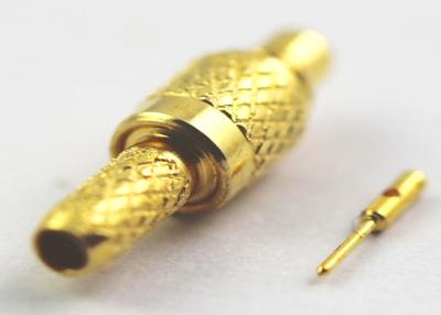 China RF Straight Coaxial MMCX Male Connector Brass Gold Plated 0~6GHz Frequency for sale