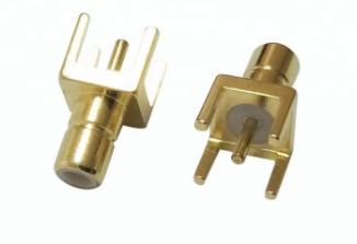 China Rf Straight SMB Male Connector Pcb Mount Brass Gold Plating Jack Connectors for sale