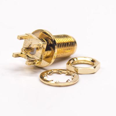 China Waterproof B/H SMA Female Panel Mount Connector Straight Through Hole With Nut And Washer for sale