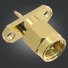 China Small Size SMA RF Connector SMA Male Straight Plug With 2 Holes Panel Mount for sale