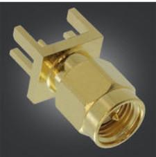 China Edge Mount SMA RF Connector Male Plug PCB Connector Brass Copper Gold Plated for sale