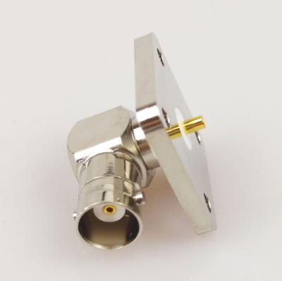 China Brass Bnc Cable Connector BNC Square Flange Mount R/A Jack Plug Flange Panel Mount​ for sale