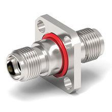 China Small RF Coaxial Connector 50GHz 2.4mm Male To 2.4mm Female Adapter 4 Hole Flange for sale