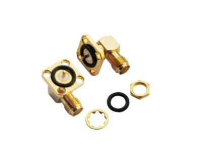 China Right Angle Flange Female Coaxial Cable SMA Connectors for sale